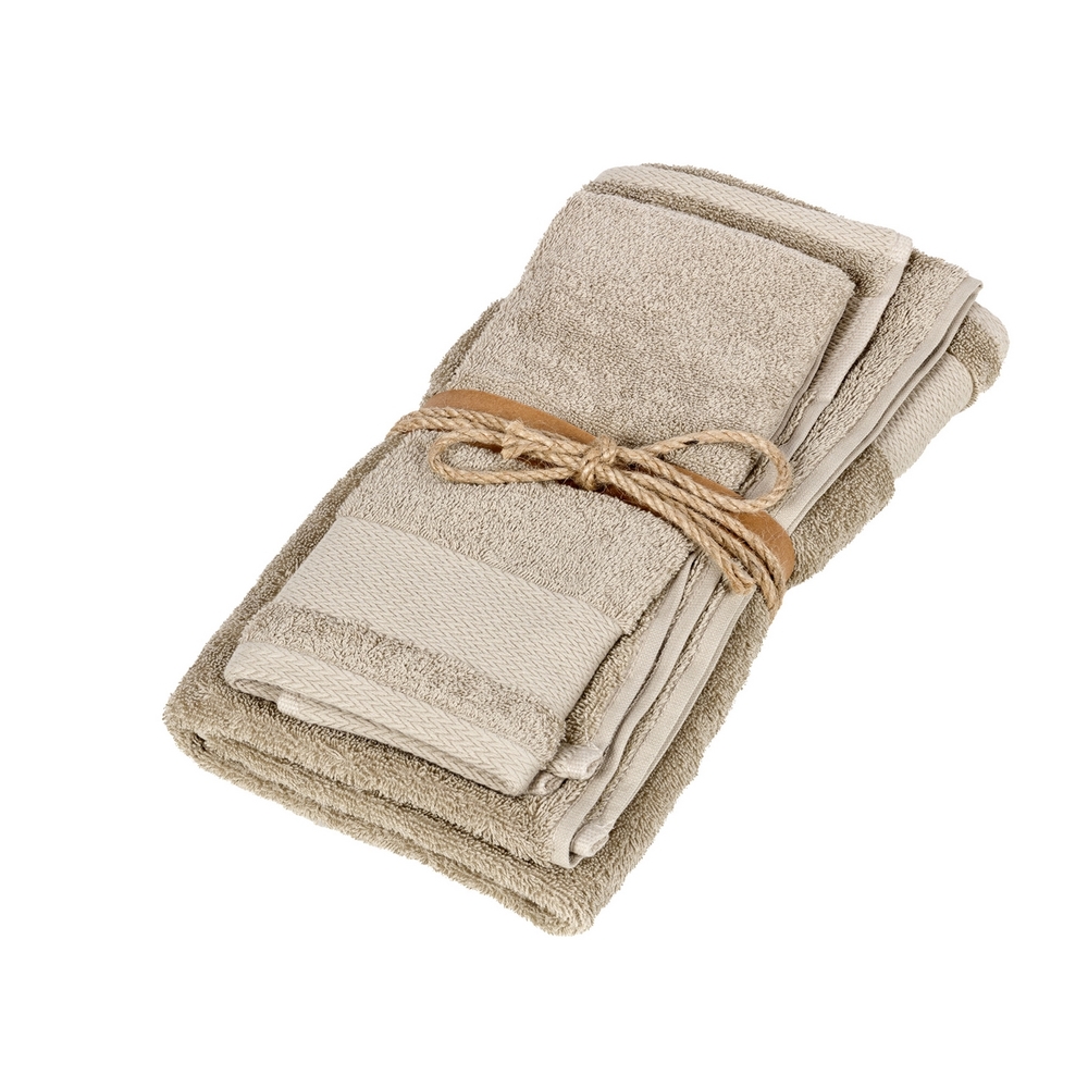 LOSANGHE Set of 2 towel - 40x60 + 60x110 - beige
