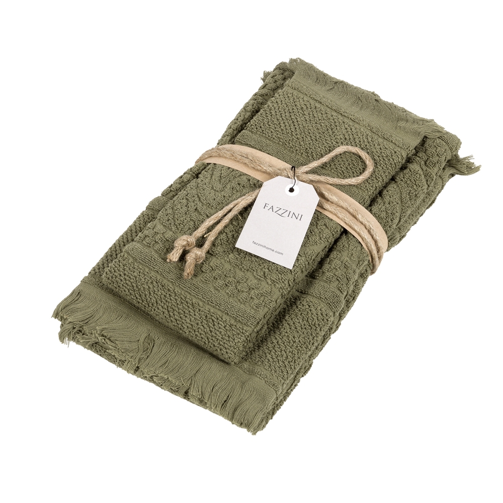 DAFNE Guest and hand towel set (1+1)-One Size-GREEN