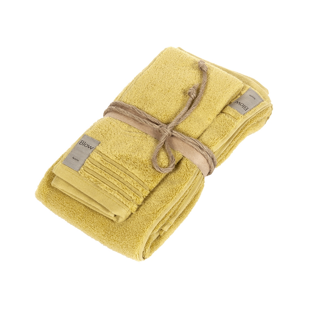 COCCOLA Guest and hand towel set (1+1)-mustard